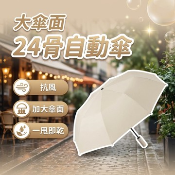 【隔日到貨】自動傘 雨傘大傘面 自動折疊傘 24骨大傘面自動傘 2色任選 108CM傘面 一甩即乾 摺疊傘 晴雨傘