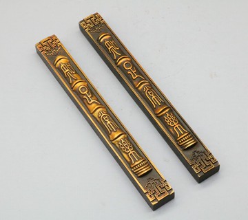 純銅實心竹節禪鎮尺鎮紙一對大號加厚書法學生壓紙壓尺文房用品