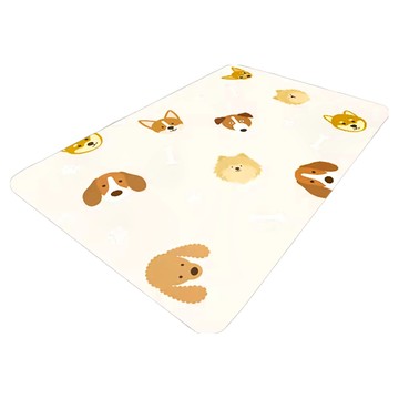 奈米硅藻土速乾防滑吸水地墊 Set 2  40 x 60cm  淘氣小狗 米白色  1組