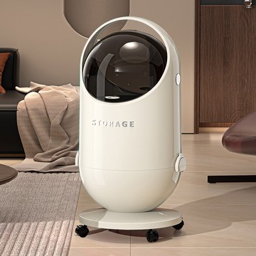 【AOTTO】輕奢免彎腰附輪雙開門垃圾桶-20L