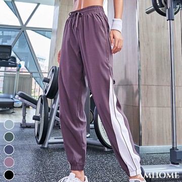 【Amhome】休閒跑步速幹收口束腳高腰瑜伽褲# 111457(現貨+預購)