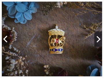 Trifari 馬戲團彈彈木馬琺瑯別針・美國古董飾品 Vintage Jewelry