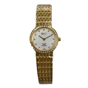 Ogival 愛其華 公司貨 薄型流沙金蔥真鑽 石英腕錶-女錶(385-025DLK)27mm