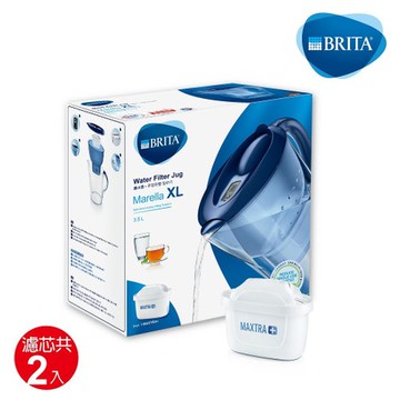BRITA 馬利拉濾水壺 藍XL+新升級濾芯 共2芯