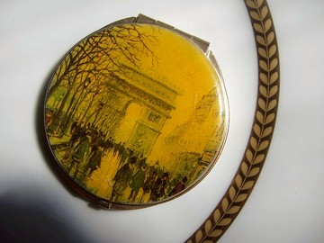 【老時光 OLD-TIME】早期二手歐洲風格隨身鏡盒