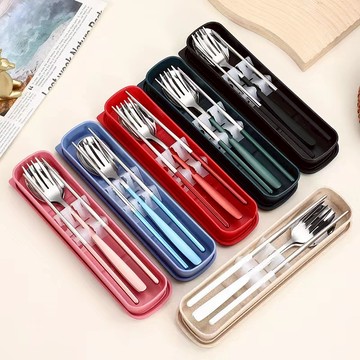 🔥台灣現貨24H秒出🔥環保不鏽鋼餐具組 不鏽鋼餐具 便攜餐具 套裝 餐具盒 刀叉勺 隨身餐具 外食餐具 旅行用品 環保