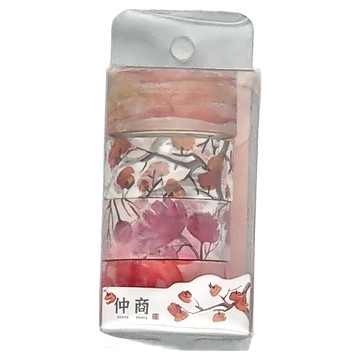 德德小品集 花朝 和紙膠帶 3m x 15mm 4捲  仲商  1組