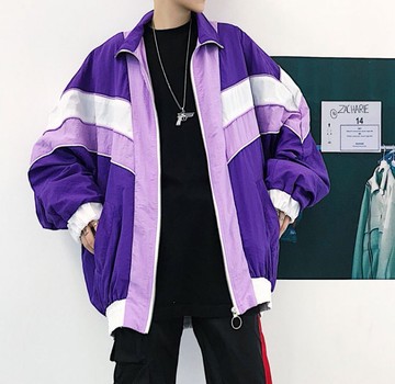 FINDSENSE H1秋季 新款 日本 個性 撞色 潮牌  時尚 寬鬆 休閒 長袖 情侶夾克外套 潮男女上衣外套