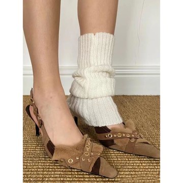 細跟尖頭一字式扣帶時裝涼鞋2025新款小眾設計甜美風百搭穆勒女鞋