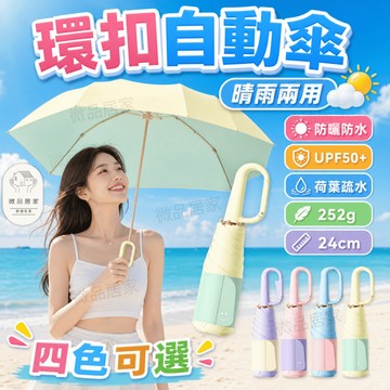 【環扣把手+超輕252g】自動傘 折疊傘 雨傘 陽傘 勾勾傘 輕量折疊傘