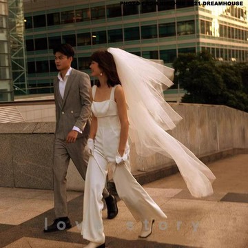 💖囍💖新娘多層蓬蓬頭紗長款主婚紗頭紗輕婚紗拍照超仙森系道具頭飾白結婚用品 婚禮裝扮 婚慶用品新娘頭紗登記頭紗 頭紗