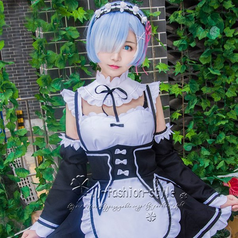 リゼロ ラム レム コスプレ costomo 衣装一式 ウイッグ フル