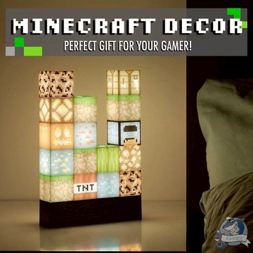 【我的世界】創意小夜燈 電競方形 積木拼接燈 DIY 像素圖案 房間裝飾燈 小夜燈創世神積木式建築燈 minecraft
