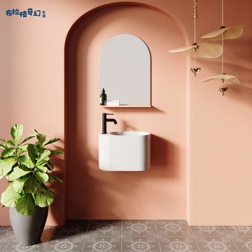 免運 洗手盆 小戶型洗手盆 一體式小戶型墻式洗臉盆洗手池衛生間陽臺洗手盆掛盆陶瓷壁掛 可開發票 全館折扣 工廠現貨直銷 新品特價 b8282