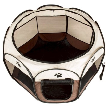 八角寵物圍欄耐抓帳篷寵物產房狗窩貓 咖啡色  73 x 73 x 43cm  1個