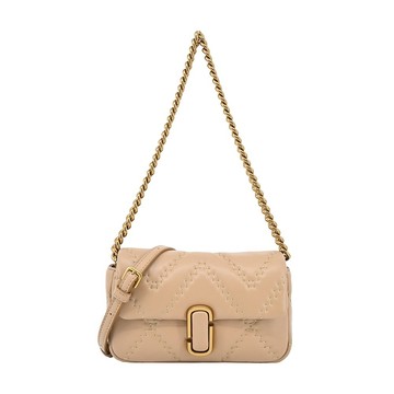 [平輸版] 【MARC JACOBS】THE J MARC MINI小羊皮絎縫鏈袋兩用包(迷你/奶茶)真品平輸