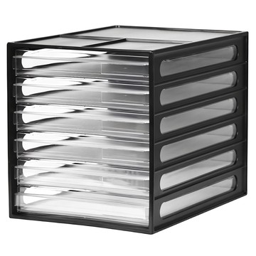 SHUTER 樹德 桌上型資料櫃 DD-1206，適合整理文件和小物的多功能收納，DDH設計，耐用性提升  黑色  6層