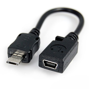Cable USB2.0訊號轉接線Micro5(公)-Mini5(母) 8CM(AUM5S-C5P)