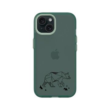 iPhone 15 Clear 憂墨綠 - Animal Silhouette / 動物剪影 - 動物幾何-北極熊