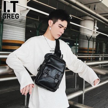 香港I.Tgreg潮牌男包多功能雙肩包時尚后背包大容量單肩包斜挎包