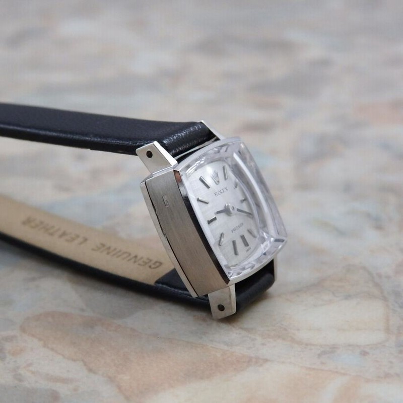 超希少 ロレックス ROLEX アンティーク スクエア ゴールド 稼働品 手巻き ROLEX レディース アンティーク 18KWG ホワイトゴールド 金無垢