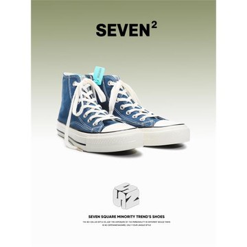 岡山久留米1970霧霾藍高幫帆布鞋女日系小眾品牌鞋子設計感原創鞋