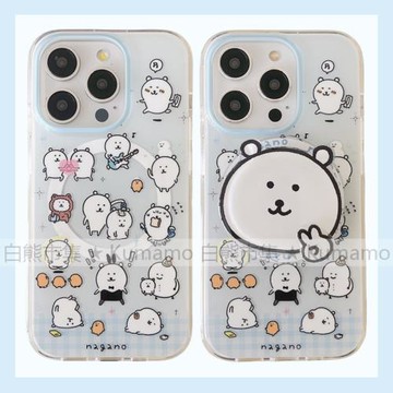 適用iphone16promax蘋果16手機殼MagSafe磁吸15支架14透明13日系12自嘲熊卡通ins風可愛搞怪無線充電保護套女