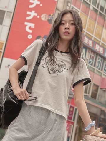 Heart Ringer T-shirt [WH] (MWYSWF910WH)