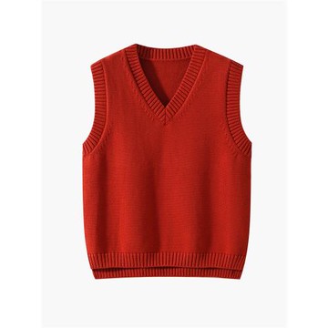 100%純棉針織馬甲背心女V領休閑外穿春秋季內搭全棉疊穿坎肩馬夾