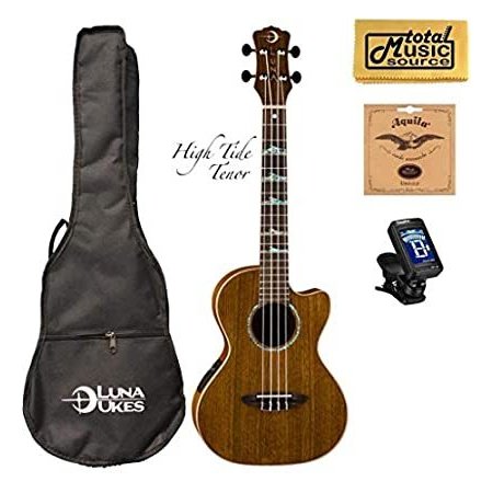 Luna High Tide Ovankol Tenor A E Ukulele w Strings, Tuner  PC, UKE HTT OVA