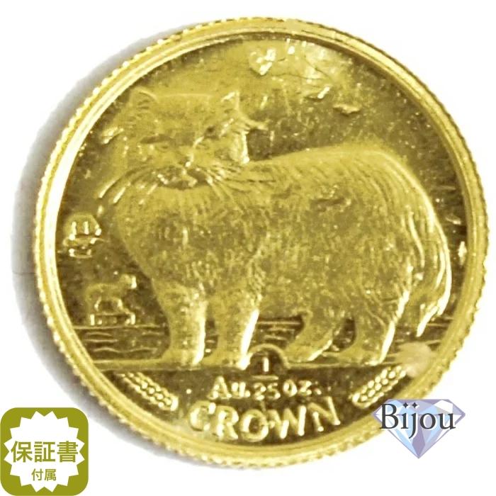 K24 マン島 キャット 金貨 コイン 1/25オンス 1.24g 1989年 ペルシャ猫 ...