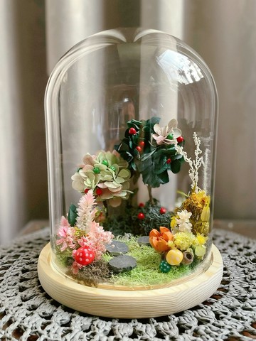 【客製寵物紀念玻璃盅】-蒲公英或永生花/寵物紀念玻璃盅