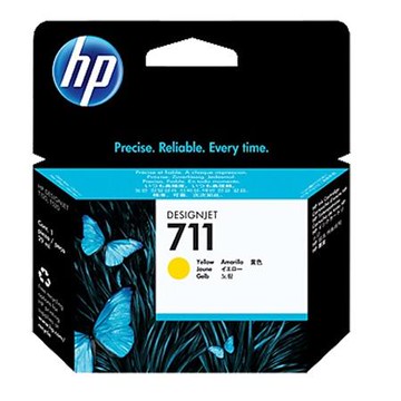 惠普hp原廠(711)墨水匣/CZ136A/黃色/29ml(3顆入)