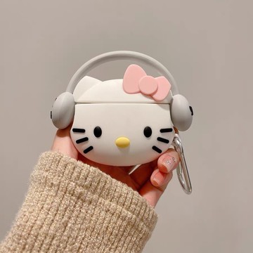 🔥超可愛 卡通帶耳機kt適用airpods4保護套airpodspro2耳機套蘋果1/2代矽膠