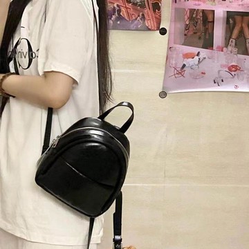 限時下殺！！爆款高顏值純色雙肩包包女2025新款耐髒洋氣女揹包休閒外出小書包0507