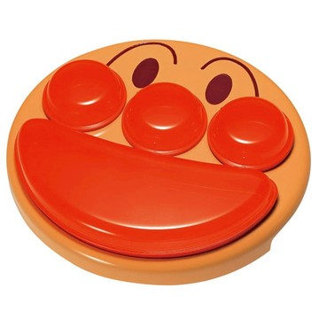 LEC ANPANMAN 麵包超人分隔餐盤組 附蓋  附蓋分隔餐盤組  大臉 膚色 + 紅色  1組