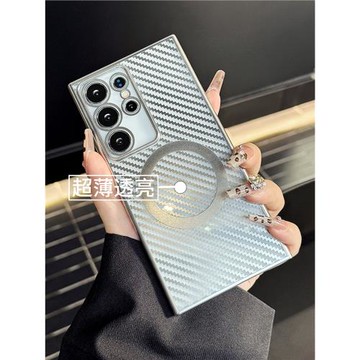 適用三星s24ultra手機殼新款magsafe磁吸散熱S23Ultra鏡頭全包s22ultra透明超薄Galaxy男女纖維紋高級感硬殼