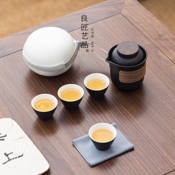旅行茶具套裝旅游紀念伴手禮戶外便攜式功夫茶具一壺四杯商務禮品