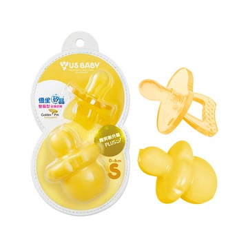 優生矽晶安撫奶嘴升級版雙扁S-橘/紫(顏色隨機出貨)