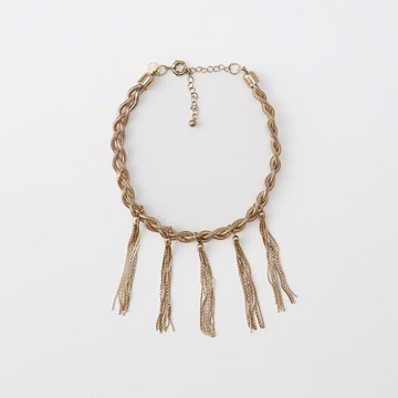 美國百分百【全新真品】Abercrombie & Fitch 項鍊 頸環 飾品 金屬 AF 流蘇 麋鹿 金色 H882