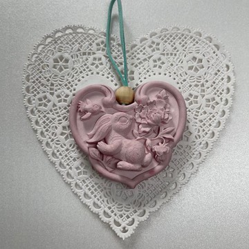 12生肖之吉祥兔吊飾擴香石(桃紅) Q版掛飾  居家擺飾  開運小物