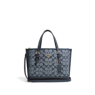 COACH Mollie25 中號香布蕾chambray 手提單肩斜跨包 斜背包 CH228(深藍現貨)~【 購物節優惠 ★ 菲尼斯 國際精品 3折起 】