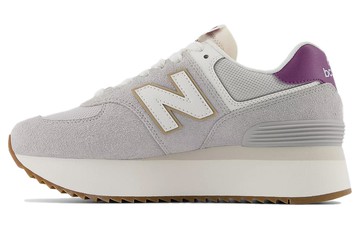 WMNS NEW BALANCE 574 GREY PURPLE WHITE