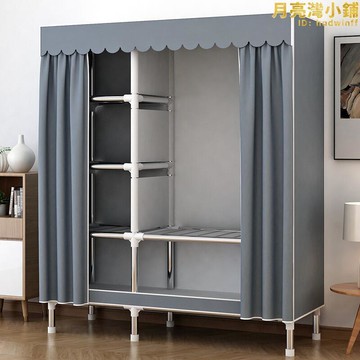 簡易衣櫃家用臥室組裝布衣櫃鋼管加粗加固經濟型收納掛衣櫥出租房