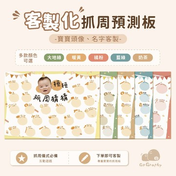 客製化｜抓周預測版 抓周 抓周佈置 抓周猜猜 抓周派對 抓周儀式 週歲 生日派對 客製化抓周｜GoGraphy