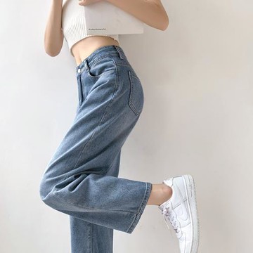 150cm小個子直筒牛仔褲女2025年新款145高腰顯高寬松九分褲子XXS