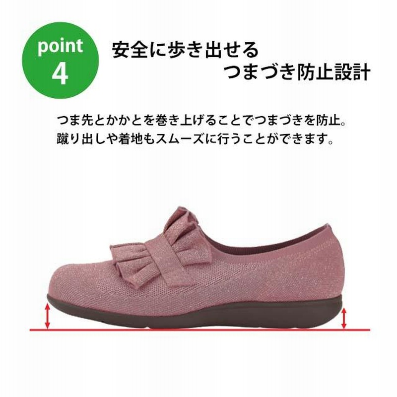 快歩主義 L-160 レディース シューズ 介護靴 ASAHI アサヒ EEE