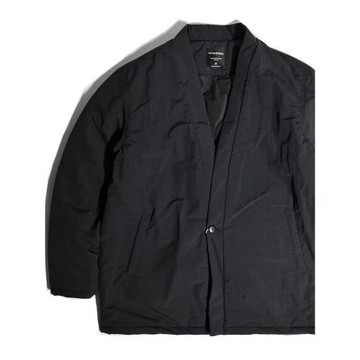 港風痞帥山系機能工裝中長款道袍棉衣開衫V領棉服夾克休閑外套男