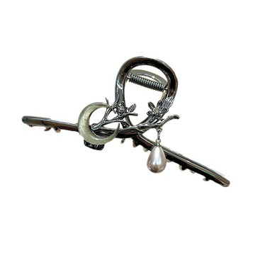 【巴黎精品】現貨+預購 髮夾合金髮飾-彎月珍珠金屬抓夾女飾品2款a1gh8