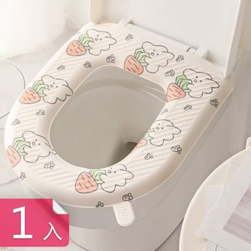【荷生活】一體式手提設計加厚防水馬桶墊 柔軟防滑免洗可擦黏貼式馬桶墊-1入組